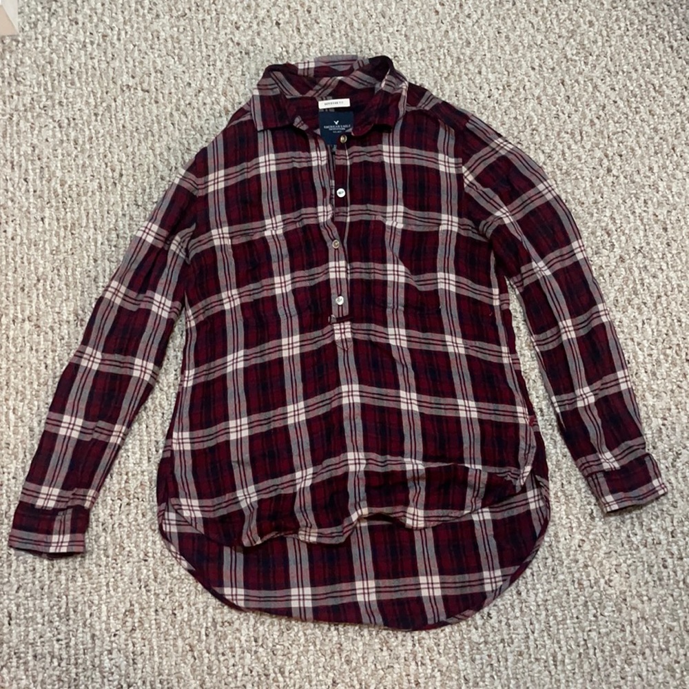 American Eagle Boyfriend fit plaid shirt